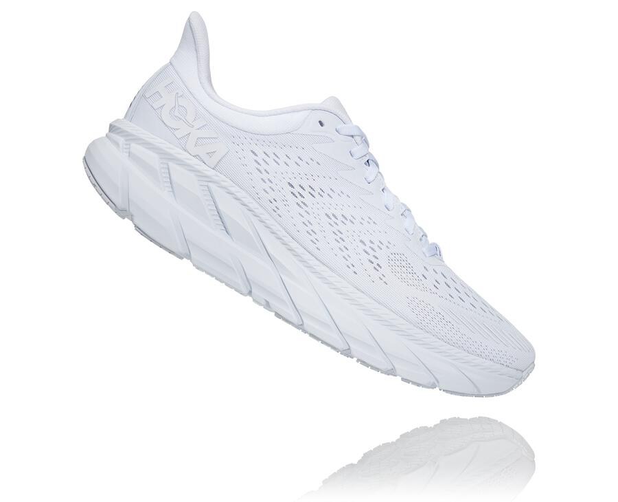 Running Shoes Mens - Hoka One One Clifton 7 - White - XEIKSPV-52